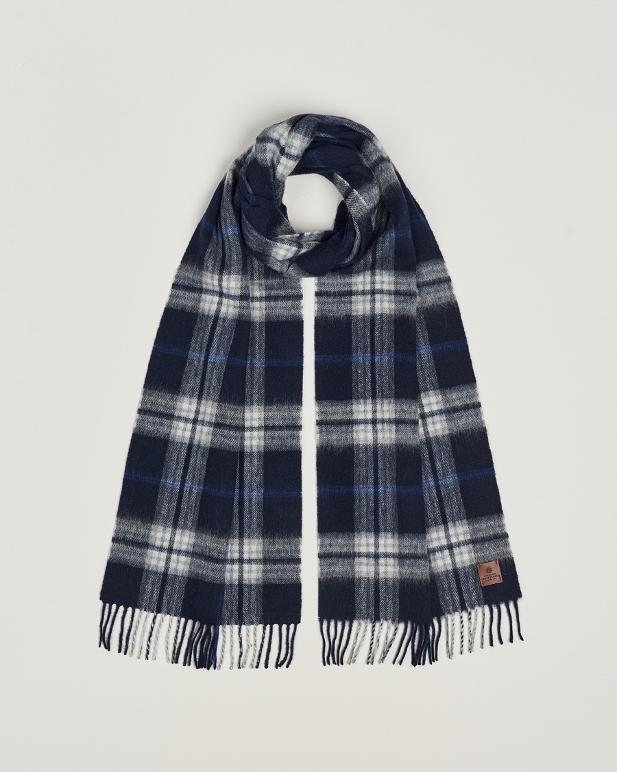 Heren | Amanda Christensen | Amanda Christensen Merino Wool Check Scarf Blue