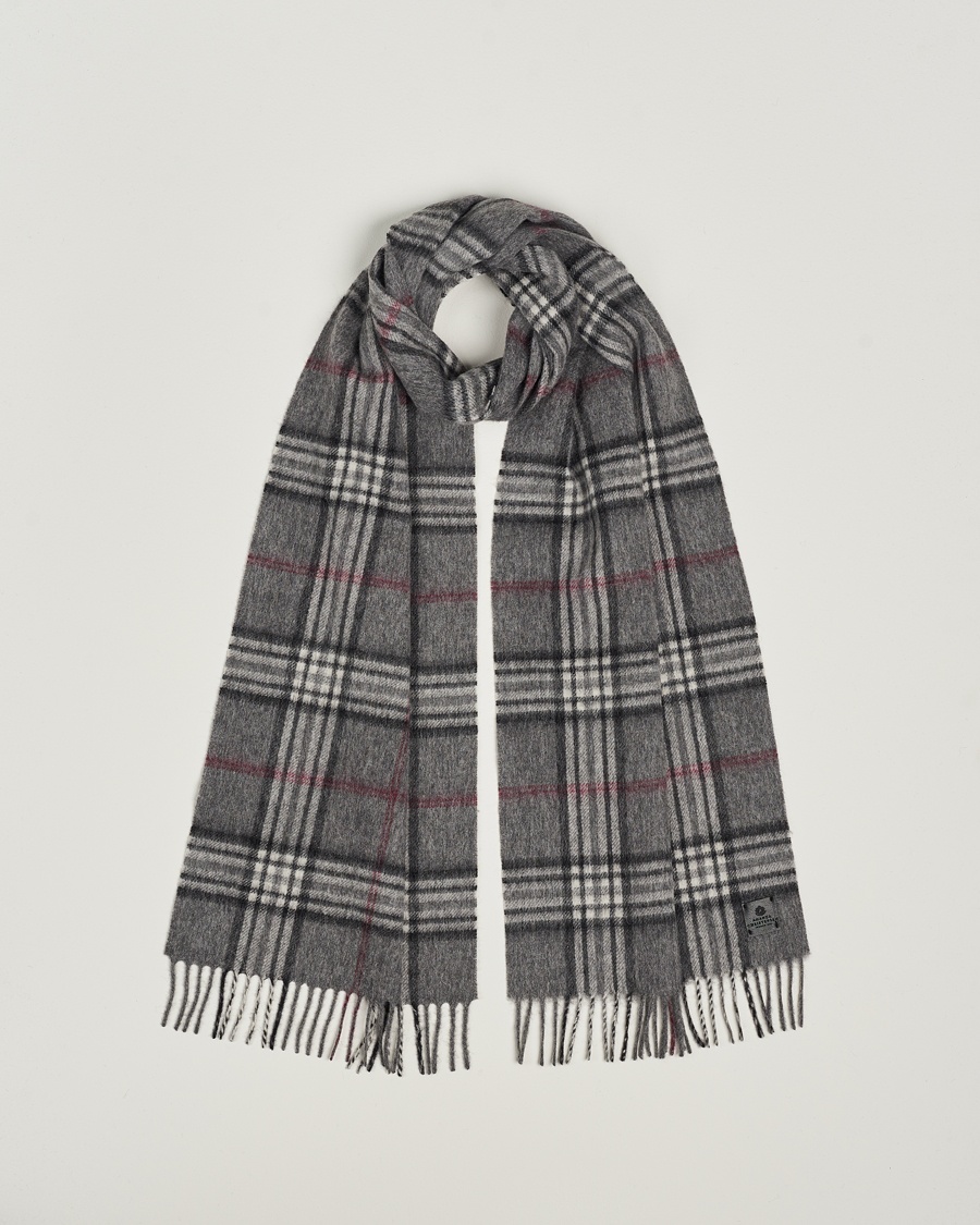 Heren | Amanda Christensen | Amanda Christensen Merino Wool Check Scarf Grey