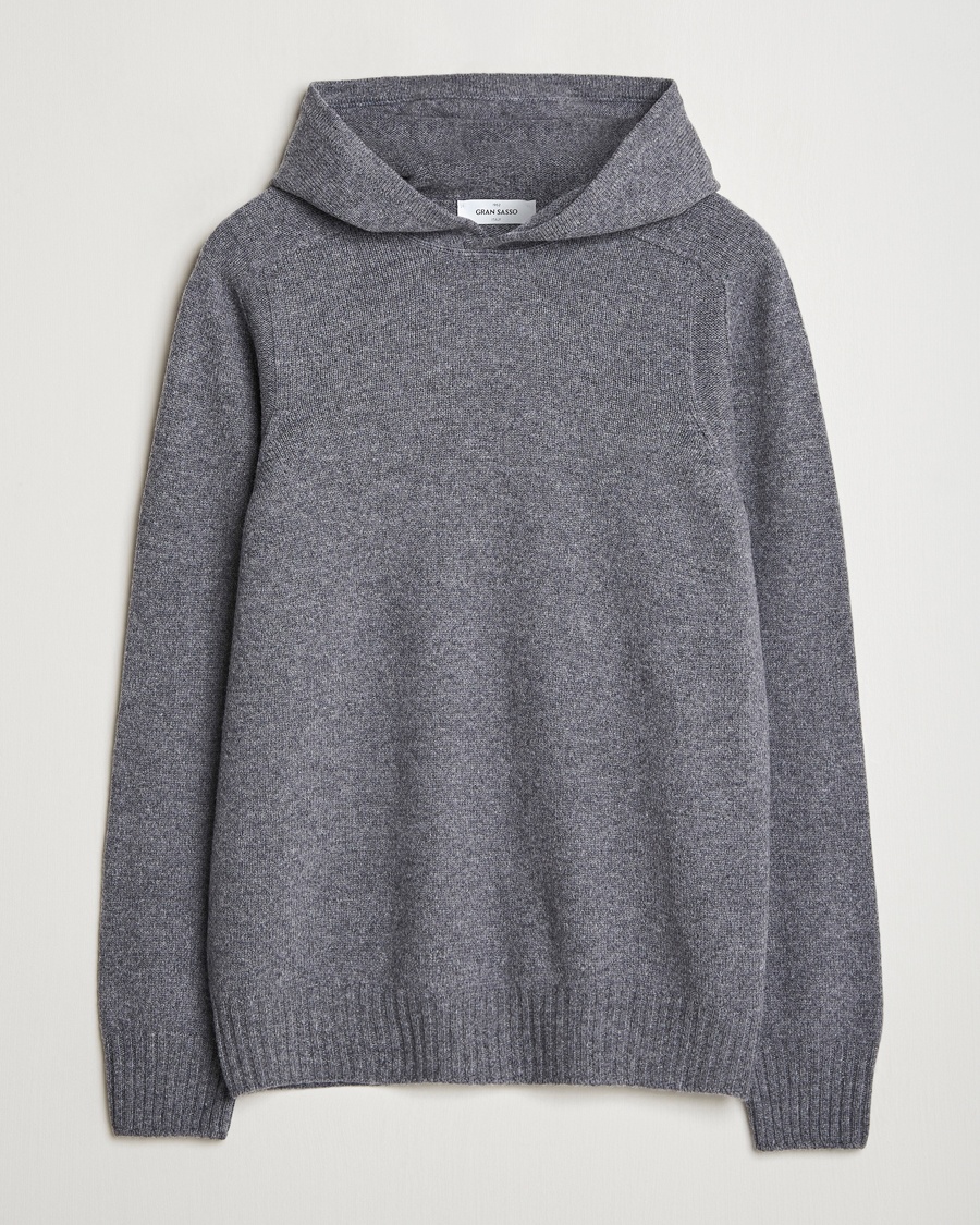 Heren | Gran Sasso | Gran Sasso Wool Hoodie Grey Melange