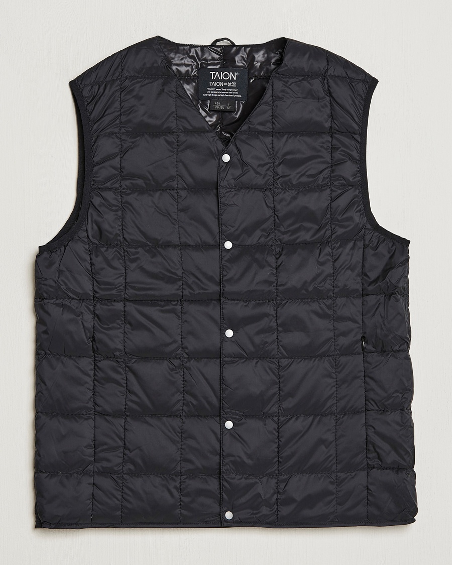 Heren | TAION | TAION V-Neck Lightweight Down Vest Black