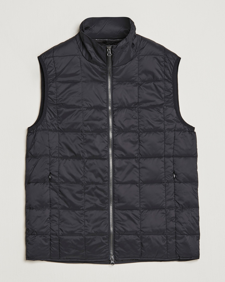 Heren | TAION | TAION High Neck Full Zip Lightweight Down Vest Black