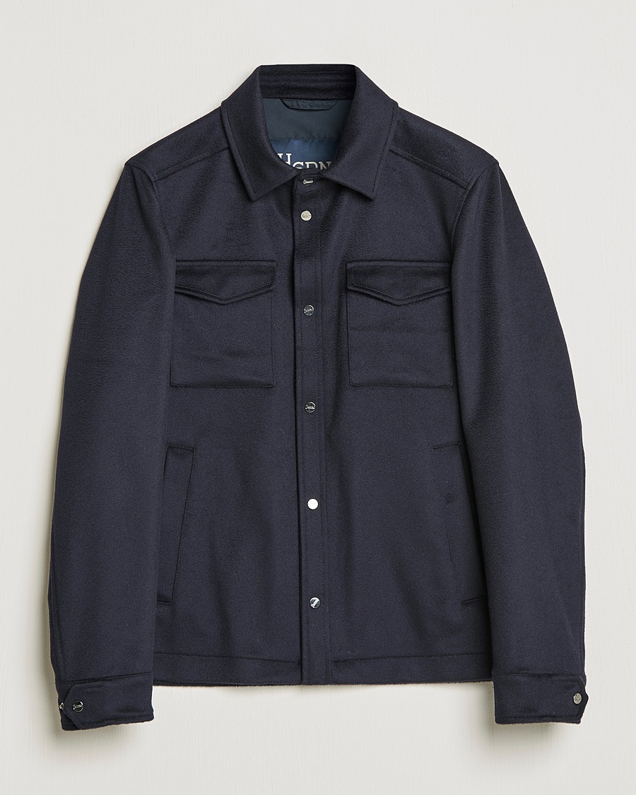 Heren | Herno | Herno Cashmere Overshirt Navy