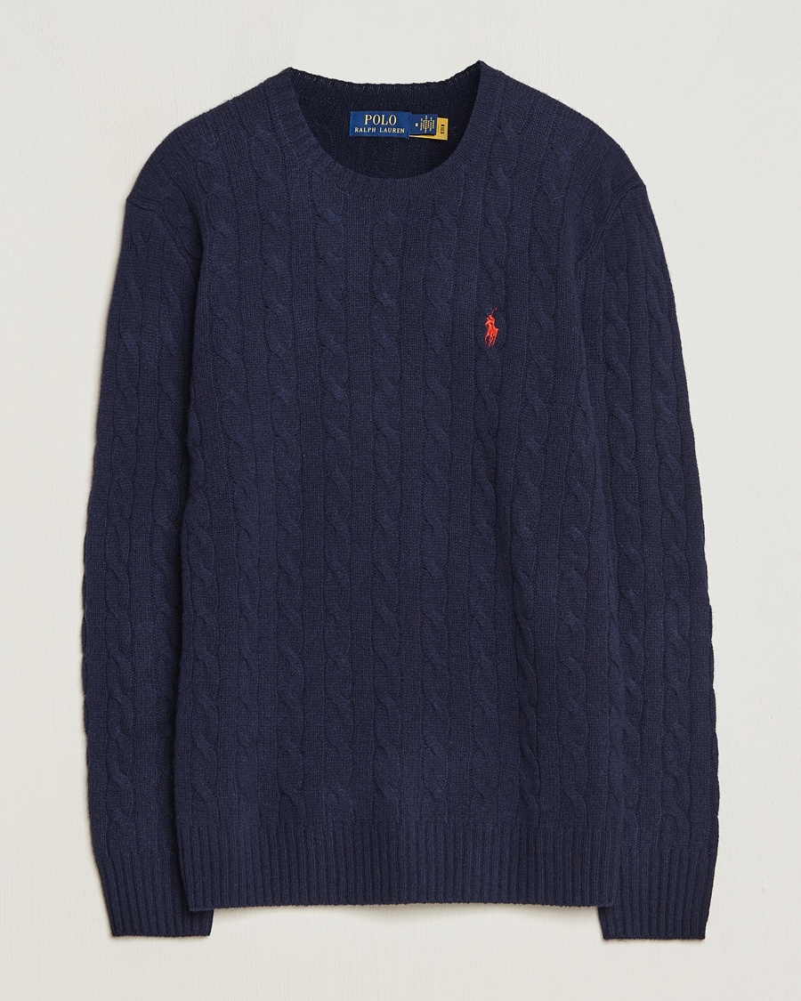 Heren | Polo Ralph Lauren | Polo Ralph Lauren Wool/Cashmere Cable Crew Neck Hunter Navy