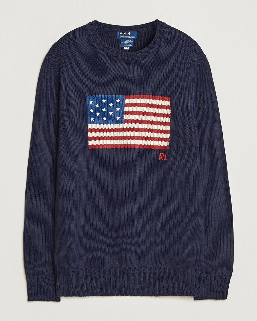 Heren | Polo Ralph Lauren | Polo Ralph Lauren Cotton Knitted Flag Sweater Hunter Navy