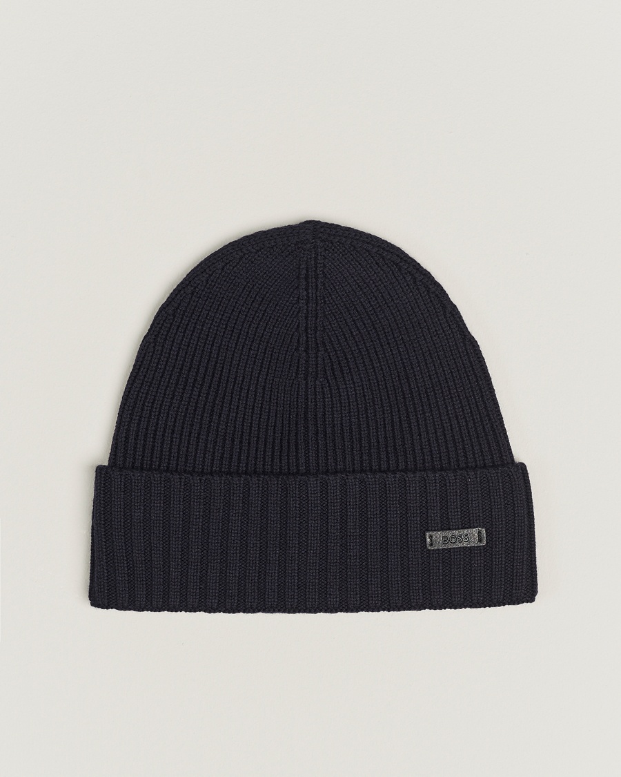 Heren | BOSS BLACK | BOSS BLACK Fati Wool Beanie Dark Blue