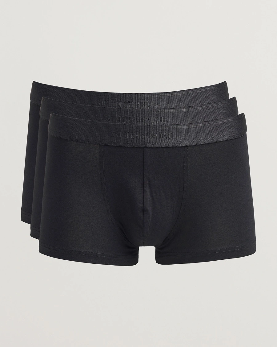 Sunspel 3-Pack Cotton Stretch Trunk Black – Zwart