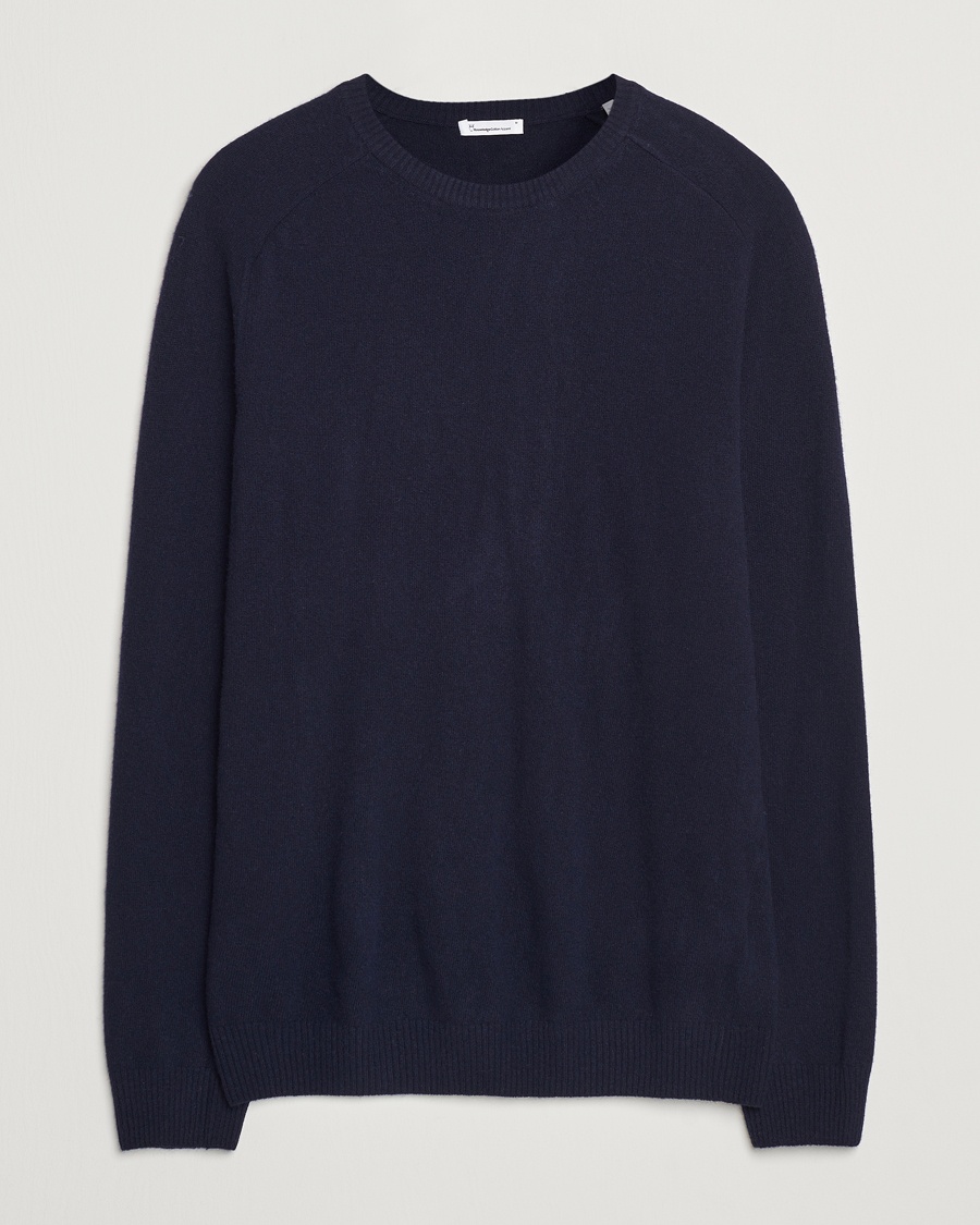 Heren | KnowledgeCotton Apparel | KnowledgeCotton Apparel Lambswool Roundneck Navy
