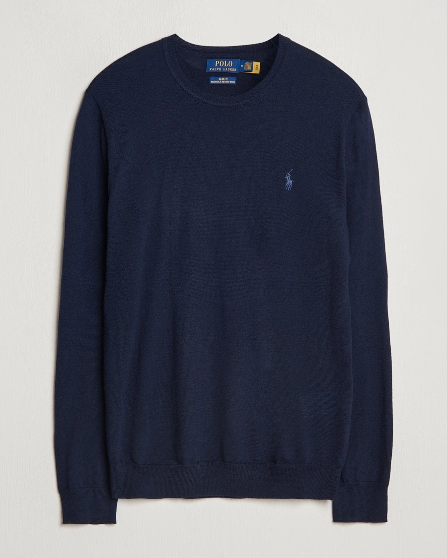 Heren | Polo Ralph Lauren | Polo Ralph Lauren Merino Crew Neck Pullover Hunter Navy