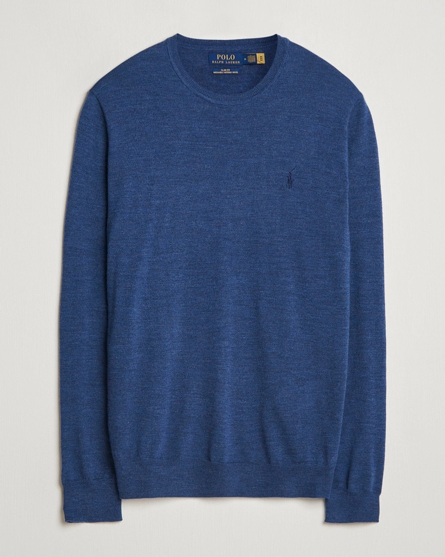 Heren | Polo Ralph Lauren | Polo Ralph Lauren Merino Crew Neck Pullover Rustic Navy Heather