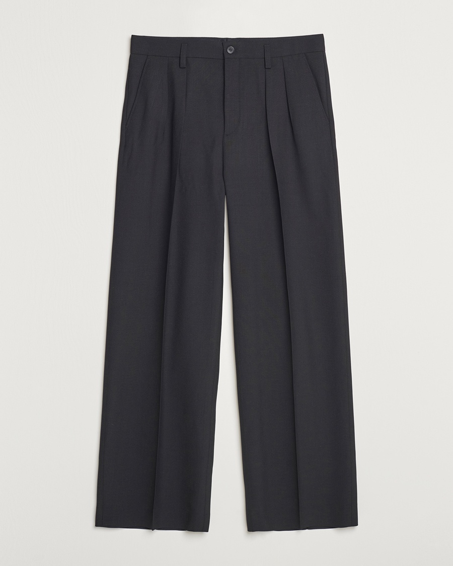 Heren | Filippa K | Filippa K Milo Wide Wool Trousers Black