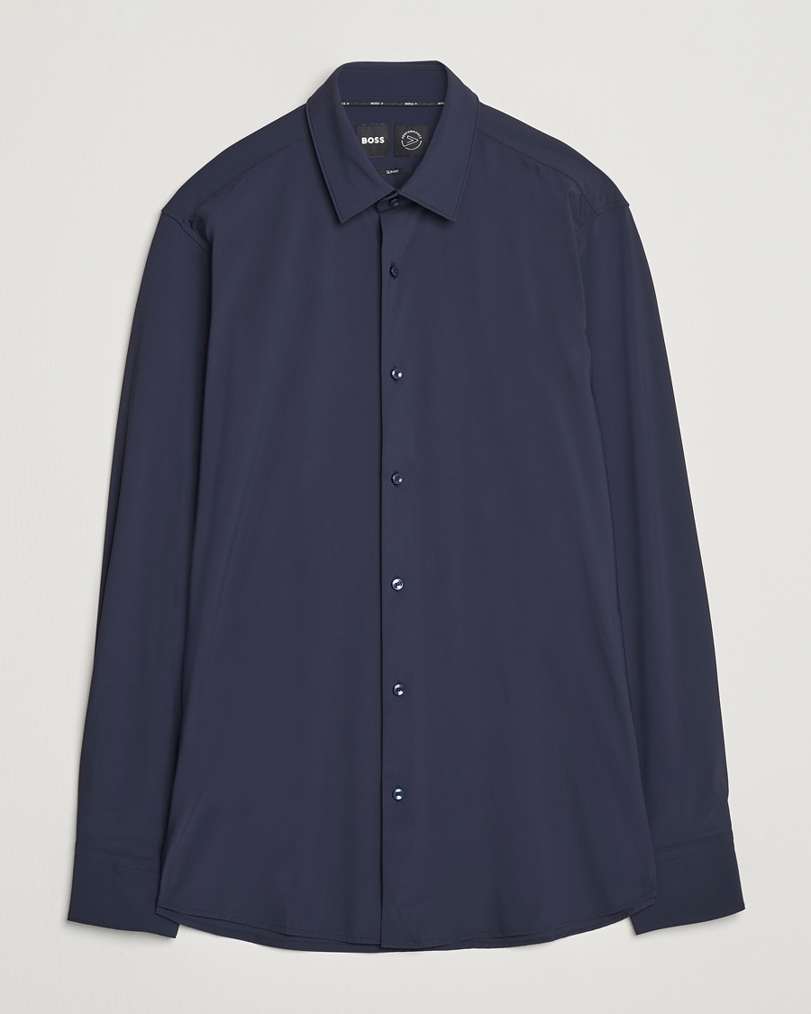 Heren | BOSS BLACK | BOSS BLACK Hank 4-Way Stretch Shirt Dark Blue