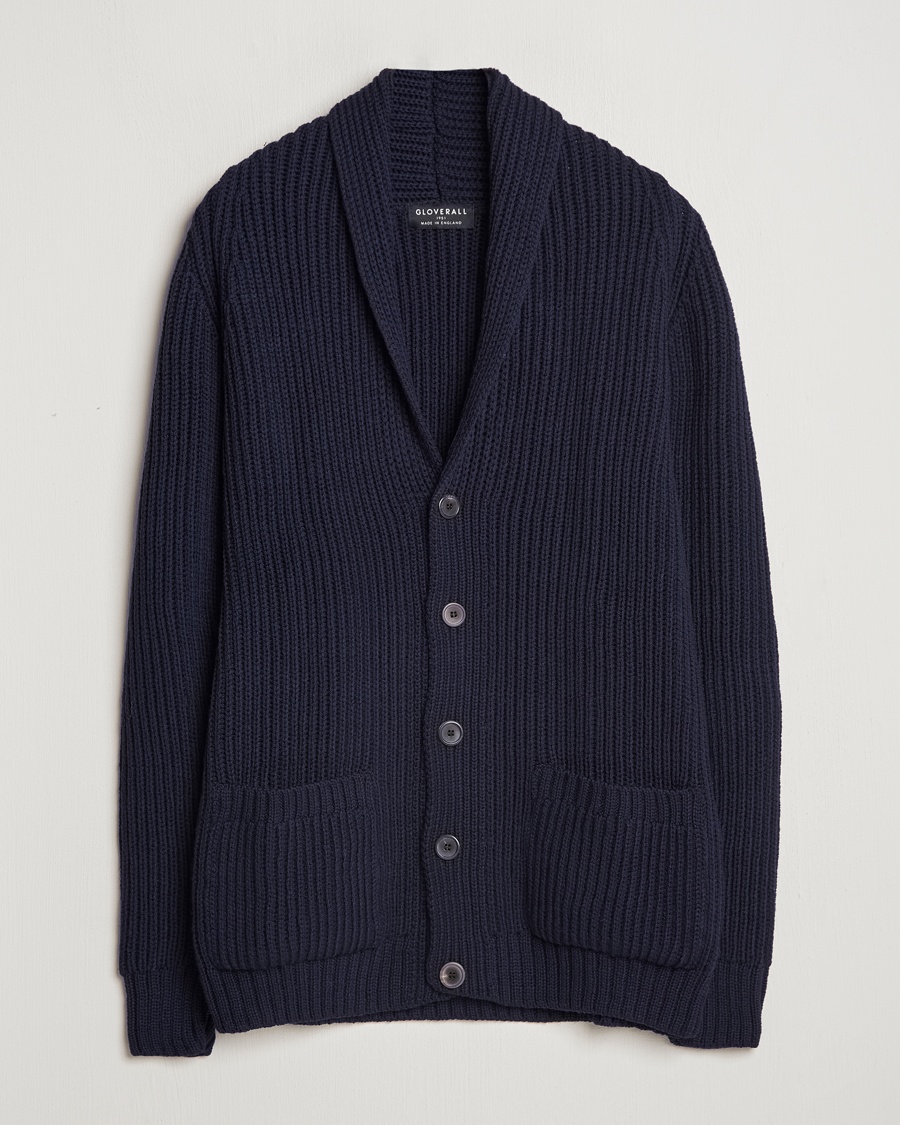 Heren | Gloverall | Gloverall Shawl Collar Cardigan Navy