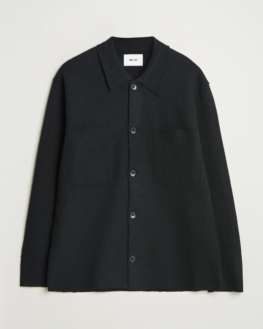 NN07 Jonas Boiled Wool Cardigan Black – Zwart