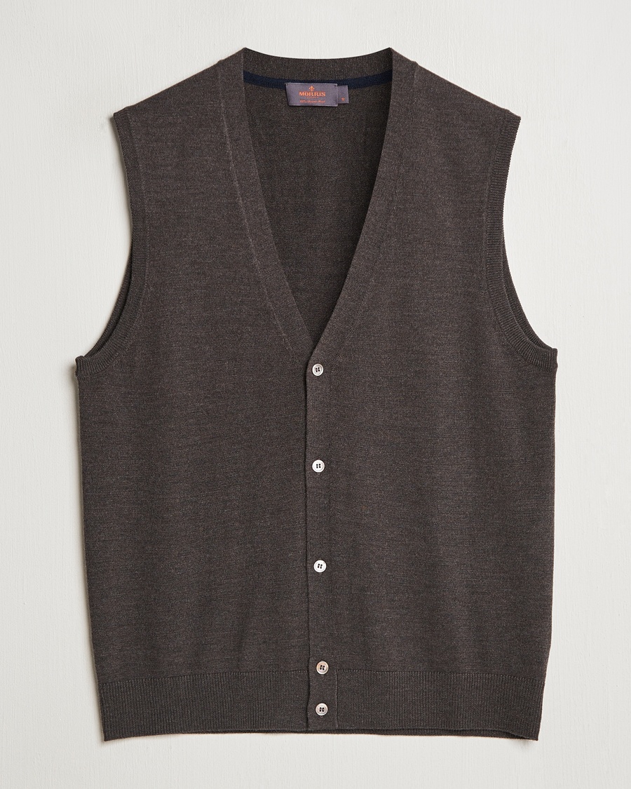 Heren | Morris | Morris Merino Slipover Vest Brown