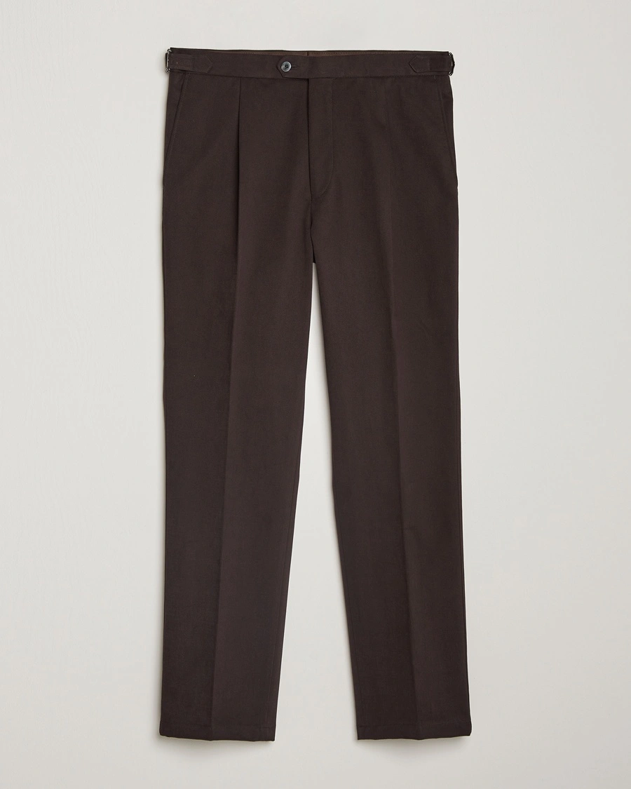 Heren | Oscar Jacobson | Oscar Jacobson Delon Brushed Cotton Trousers Brown