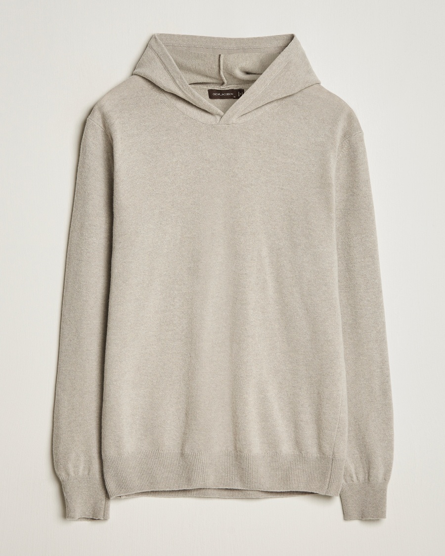 Heren | Oscar Jacobson | Oscar Jacobson Pascal Wool/Cashmere Hoodie Beige