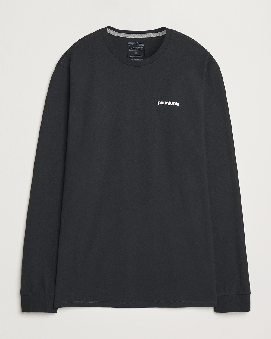 Heren | Patagonia | Patagonia P-6 Logo Responsibili LS T-Shirt Black