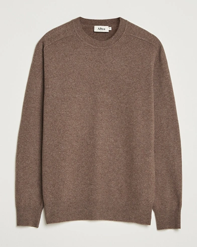 Heren | Altea | Altea Wool/Cashmere Crew Neck Pullover Brown