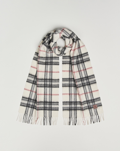 Heren | Amanda Christensen | Amanda Christensen Merino Wool Check Scarf Cream