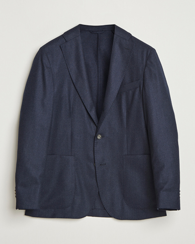 Heren | Eton | Eton Wool Flannel Patch Pocket Blazer Navy