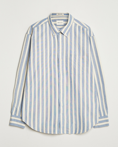 Heren | GANT | GANT Relaxed Fit Striped Heritage Oxford Shirt Blue Water