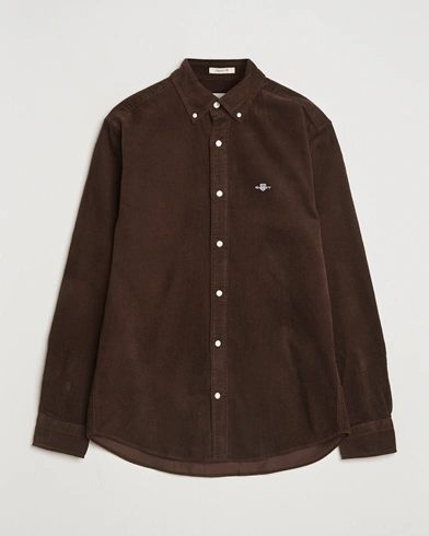 Heren | GANT | GANT Regular Fit Corduroy Shirt Rich Brown