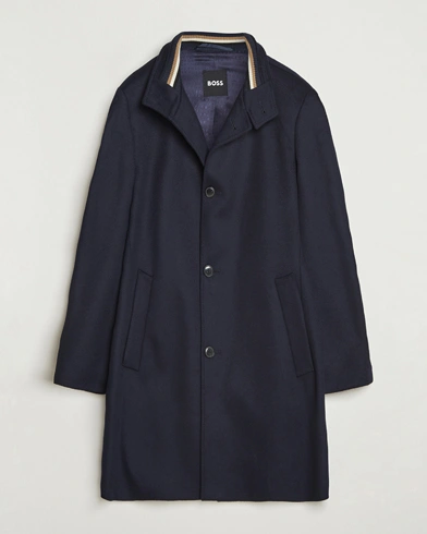 Heren | BOSS BLACK | BOSS BLACK Hyde Stand Up Collar Coat Dark Blue