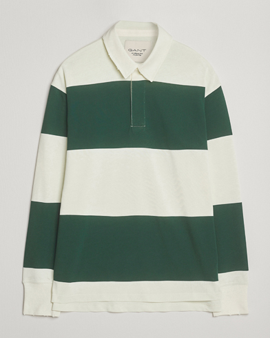 Heren | GANT 240 Mulberry Street | GANT 240 Mulberry Street Block Stripe Heavy Rugger Forest Green/White