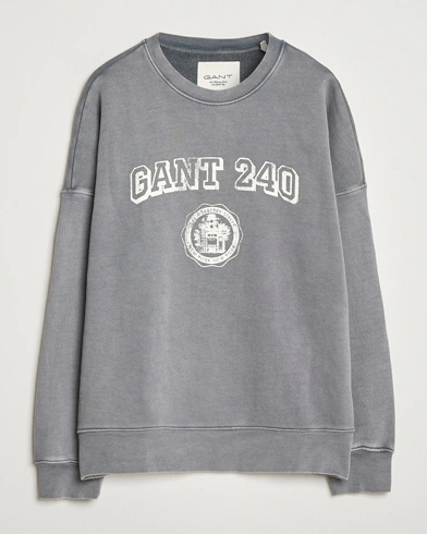 Heren | GANT 240 Mulberry Street | GANT 240 Mulberry Street Vintage Graphic Crew Neck Sweatshirts Steel Grey