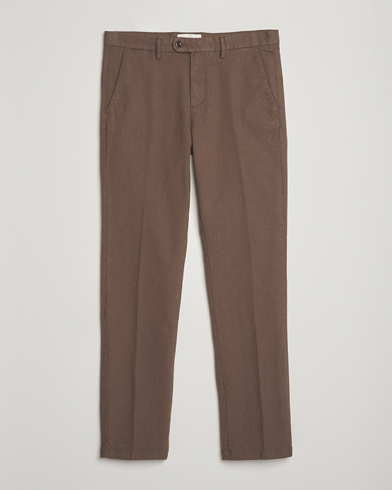 Heren | GANT | GANT Slim Fit Cotton Herringbone Trousers Rich Brown