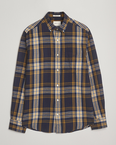 Heren | GANT | GANT Regular Fit Checked Flannel Shirt Evening Blue