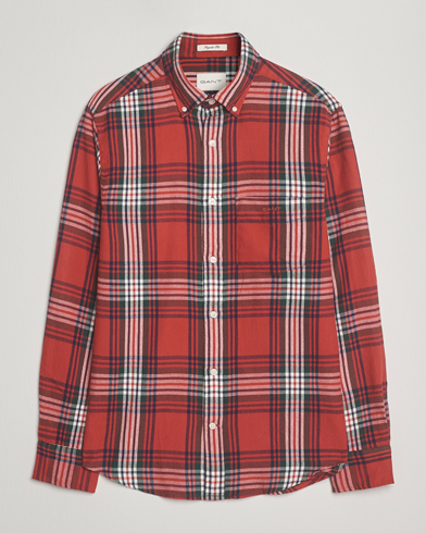 Heren | GANT | GANT Regular Fit Checked Flannel Shirt Modern Rust