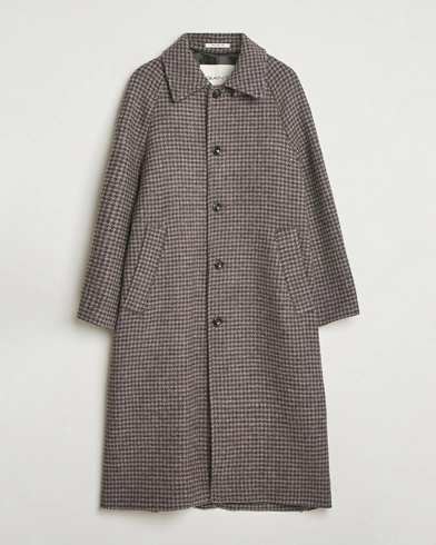 Heren | GANT | GANT Wool Balmacaan Houndstooth Coat Deep Brown