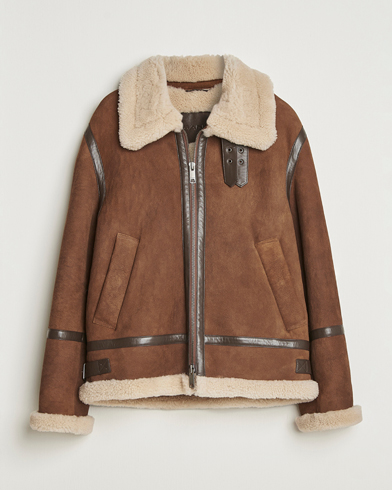 Heren | GANT | GANT Suede Shearling Jacket Mahogany Brown