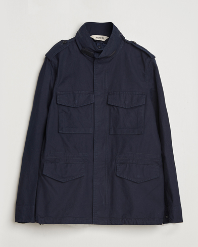 Aspesi Lined Cotton Field Jacket Navy – Blauw