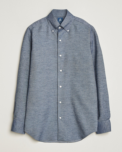 Heren | Finamore Napoli | Finamore Napoli Milano Slim Cashmere BD Shirt Dark Blue