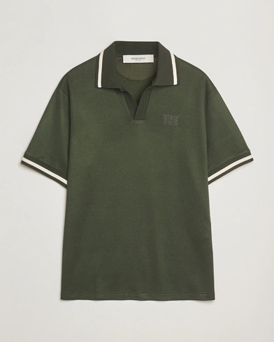 Heren | Golden Goose | Golden Goose Micro Piquet Knit Polo Grape Leaf