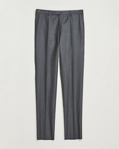 Heren | Incotex | Incotex Regular Fit Worsted Flannel Trousers Grey Melange