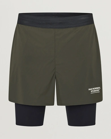Heren | Pas Normal Studios | Pas Normal Studios Balance 2-in-1 Shorts Dark Olive