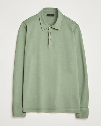 Heren | Zanone | Zanone Heavy Jersey Long Sleeve Polo Sage