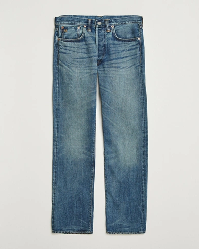 RRL Straight Leg 5-Pocket Denim Hillsview Wash – Blauw