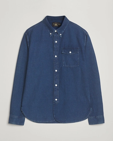RRL Oxford Denim Shirt Indigo – Blauw