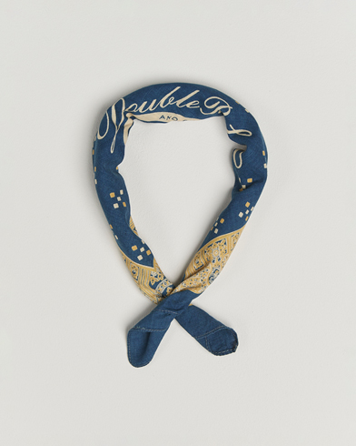 RRL Diamond Bandana Indigo/Cream – Blauw