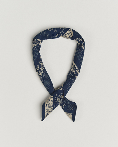 RRL Ried Bandana Indigo/Cream – Blauw