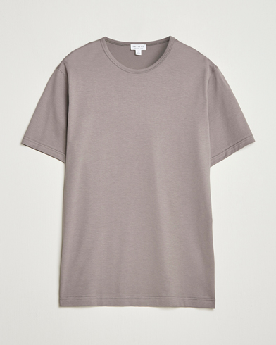 Sunspel Crew Neck Q82 Cotton T-Shirt Iron Grey – Grijs