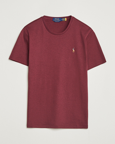 Heren | Polo Ralph Lauren | Polo Ralph Lauren Luxury Pima Cotton Crew Neck T-Shirt Wine Heather