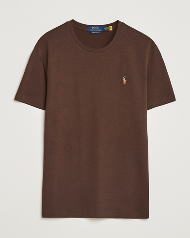 Heren | Polo Ralph Lauren | Polo Ralph Lauren Luxury Pima Cotton Crew Neck T-Shirt Nutmeg Brown