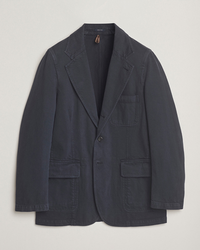 Heren | Drake's | Drake's MKI Heavy Cotton Twill Blazer Navy