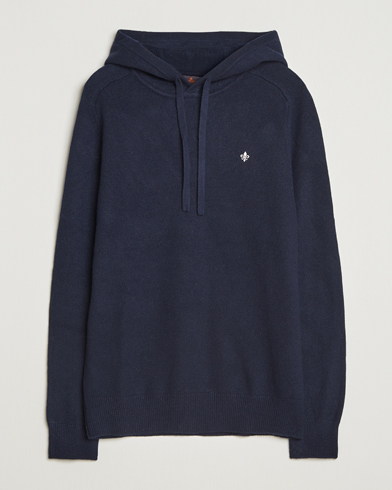 Heren | Morris | Morris Hertford Lambswool Hoodie Navy