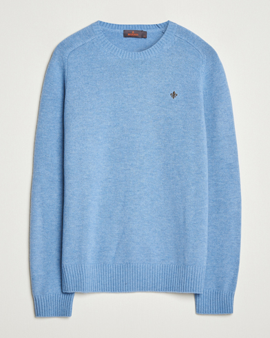 Heren | Morris | Morris Hertford Lambswool Merino Crew Neck Light Blue